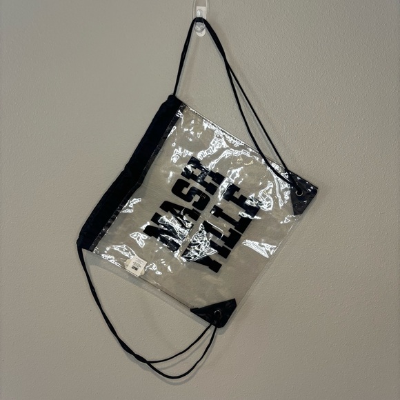 NASHVILLE Clear and Black Drawstring Bag NWT - Picture 9 of 10